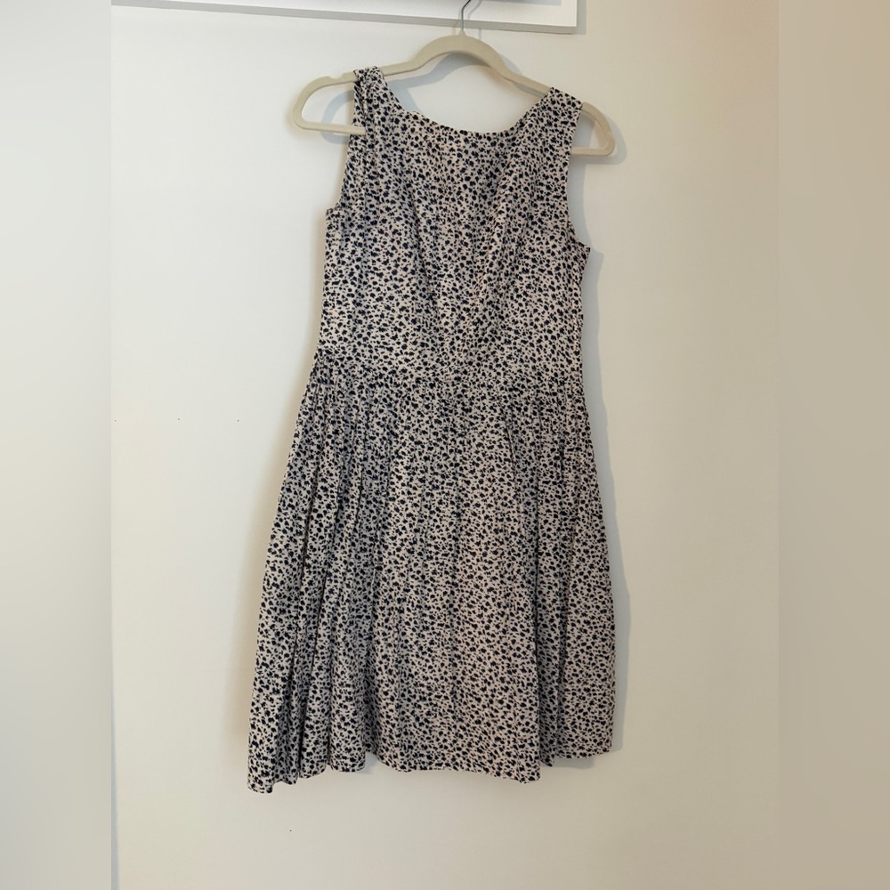 Midi Floral Tank Dress in Ivory and Black